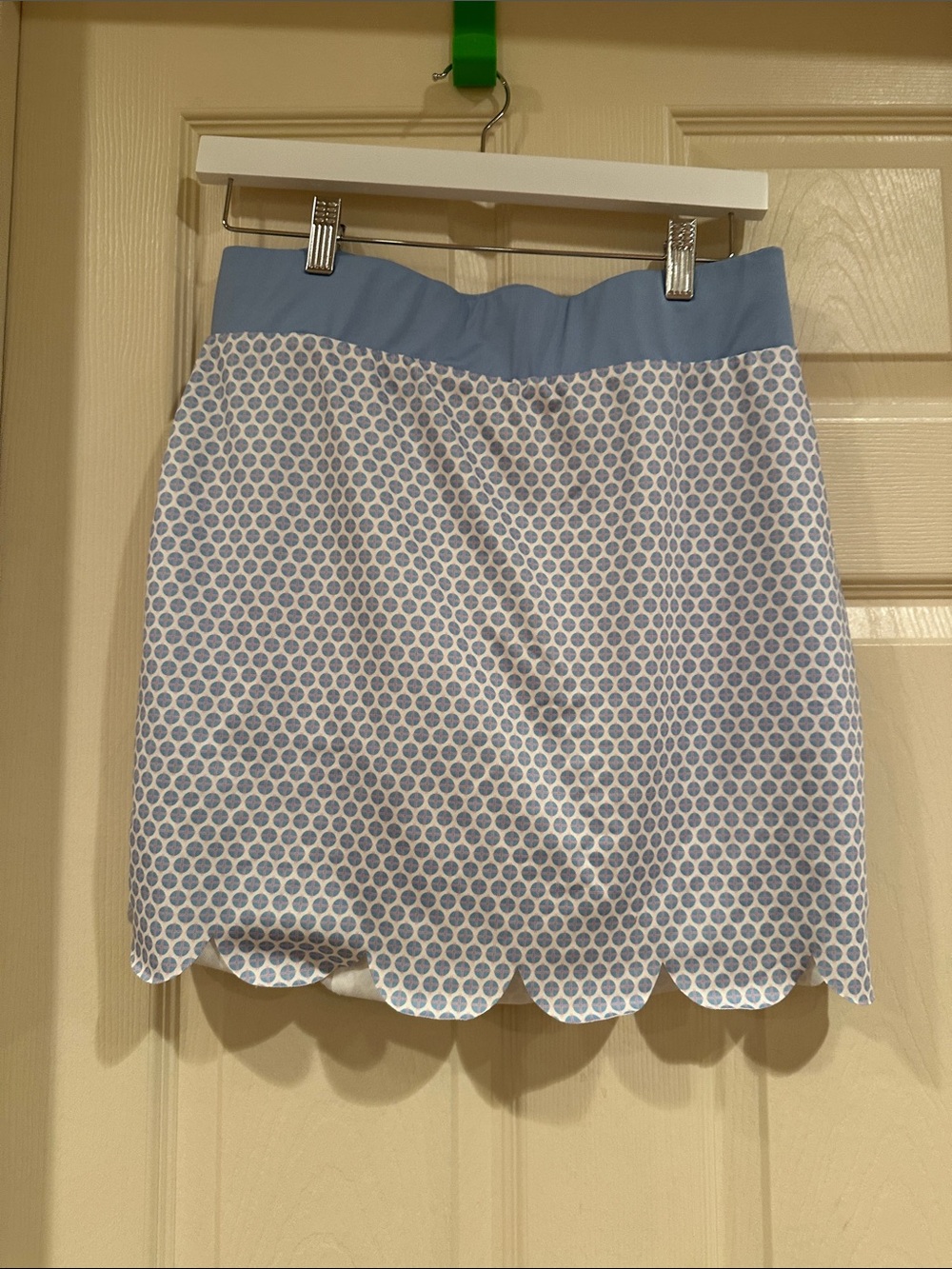 Light Blue Scallop-Hem Skort